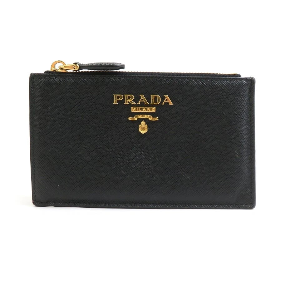 PRADA COIN PURSE CASE BLACK/PINK LEATHER: PRADA Coin Purse Case Black/Pink Leather Brand: PRADA Type: Coin case Material: Leather Color: Black X Pink Size: W:5.3inx H:3.1in Accessories: None Accessories Notice: When purchasing pre