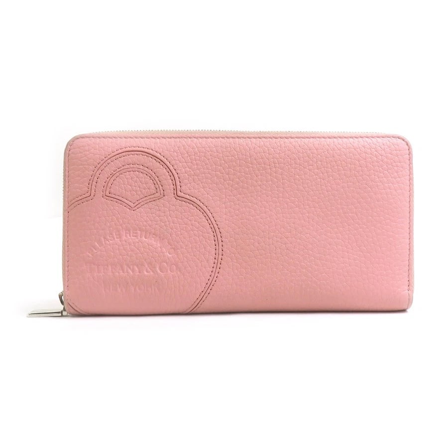 TIFFANY&CO. RETURN TO TIFFANY ZIP AROUND LONG WALLET: TIFFANY&Co. Return to Tiffany Zip Around Long Wallet Brand: TIFFANY&Co. Type: Zip Around long wallet Material: leather Color: pink Size: W:7.9inx H:3.9inx D:0.8in Accessories: None Accessories