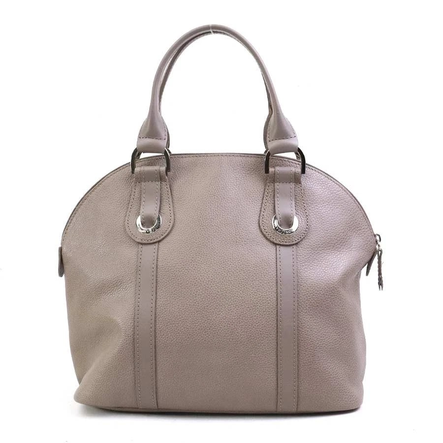 LONGCHAMP HANDBAG GREIGE LEATHER - 3