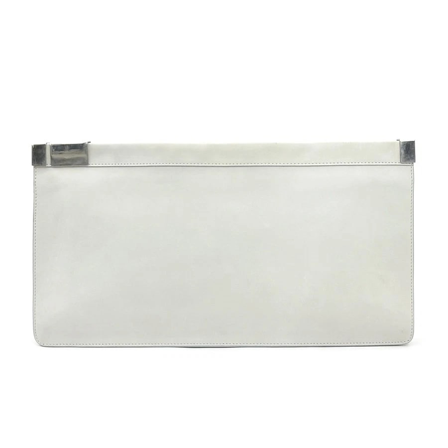 MAISON MARGIELA CLUTCH BAG LIGHT GRAY NUBUCK: Maison Margiela Clutch Bag Light Gray Nubuck Brand: Maison Margiela Type: Clutch bag Material: Nubuck Color: Light Gray Size: W:15.6inx H:8.3in Accessories: None Accessories Notice: When p