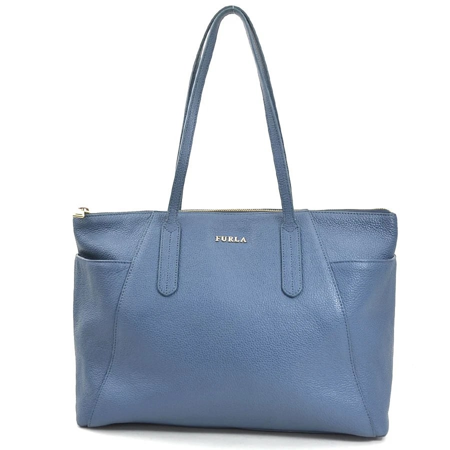 FURLA HANDBAG BLUE LEATHER: Furla Handbag blue leather Brand: Furla Type: Handbag Material: Leather Color: Blue Size: W:13.4inx H:11.0inx D:5.5in Handle Length:19.1in Accessories: None Accessories Notice: When purcha