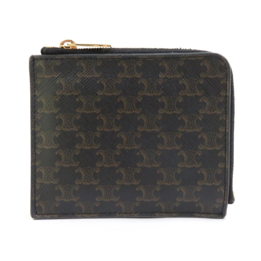 CELINE COIN PURSE CASE BLACK/BROWN PVC/GOLDTONE (1 of 6)