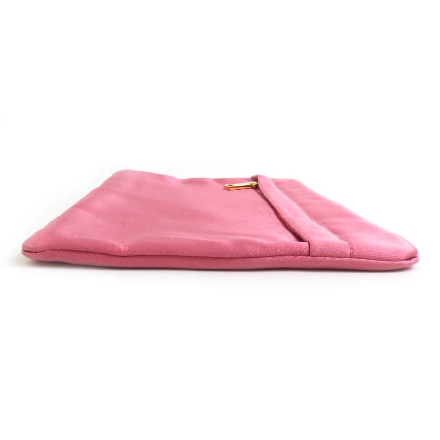 PRADA POUCH MULTICASE PINK SATIN/GOLDTONE - 3