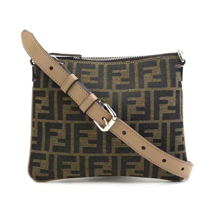 FENDI ZUCCA AFTER BAG MINI CROSSBODY SHOULDER BAG: FENDI Zucca After Bag Mini Crossbody Shoulder Bag Brand: FENDI Type: Crossbody Shoulder Bag Material: Canvas/Leather Color: Silver Size: W:7.9inx H:6.3in Accessories: None Accessories Noti