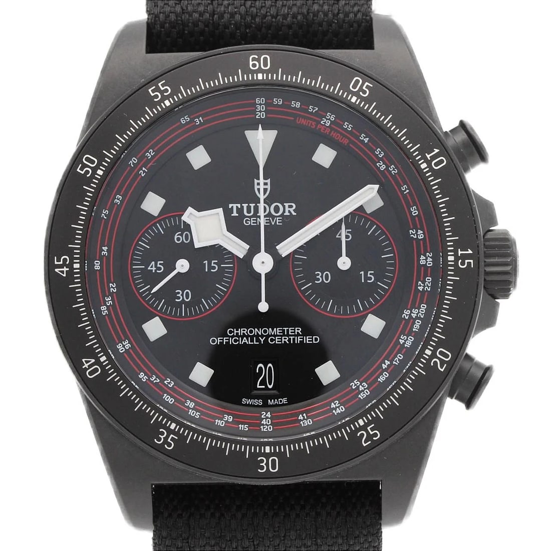 TUDOR PELAGOS CHRONO CARBON MECHANICAL AUTOMATIC WATCH: Tudor Pelagos Chrono Carbon Mechanical Automatic Watch Brand: Tudor Type: Wrist watch Material: Case: Carbon Bracelet: Strap Color: Dial Color: Black Band Color: Black Size: Case diameter: Approx. 43m