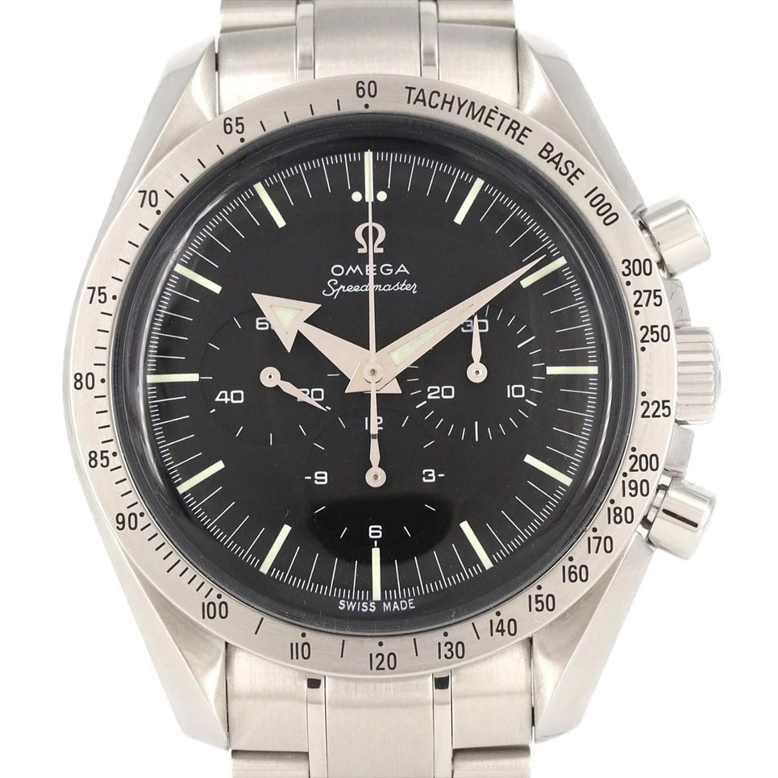 OMEGA SPEEDMASTER STAINLESS STEEL MANUAL WINDING WATCH: Omega Speedmaster Stainless Steel Manual Winding Watch Brand: OMEGA Type: Wrist watch Material: Case: Stainless Steel Bracelet: Stainless steel x ceramic Color: Dial color black Size: Case diameter: