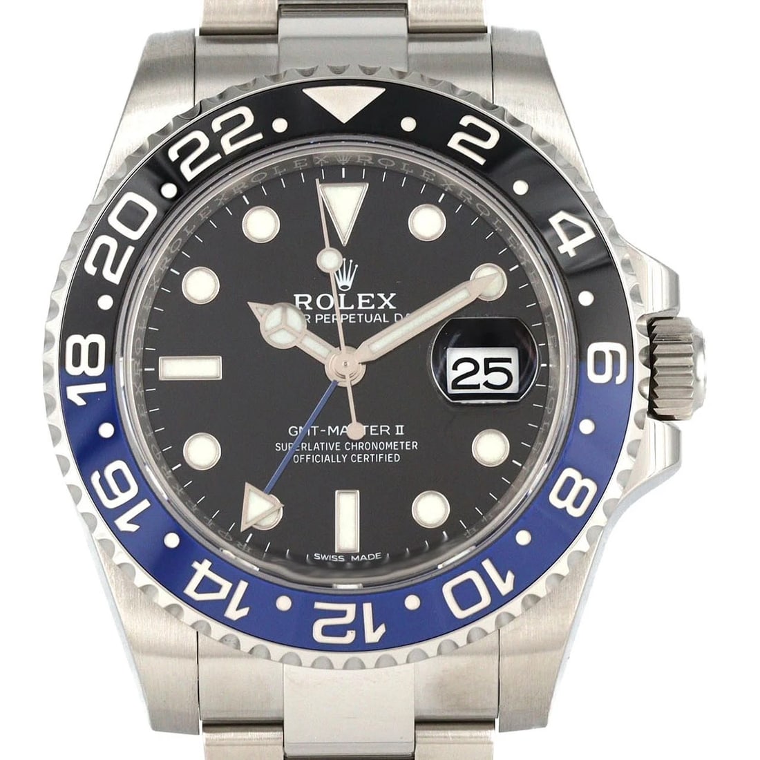 ROLEX GMT-MASTER STAINLESS STEEL MECHANICAL WATCH: Rolex GMT-Master Stainless Steel Mechanical Watch Brand: ROLEX Type: Wrist watch Material: Case: Stainless Steel Breath: Stainless Steel Color: Dial Color: Black x Blue Size: Case diameter: Approx. 40