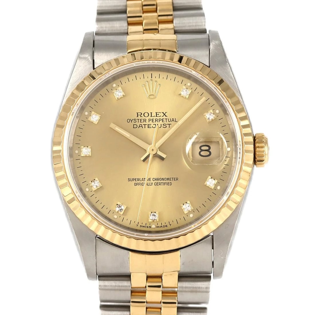 ROLEX DATEJUST . SSXYG MECHANICAL AUTOMATIC WATCH: Rolex Datejust . SSxYG Mechanical Automatic Watch Brand: ROLEX Type: Wrist watch Material: Case: Stainless steel x yellow gold Bracelet: Stainless steel x yellow gold Color: Dial Color: Gold/Diamond