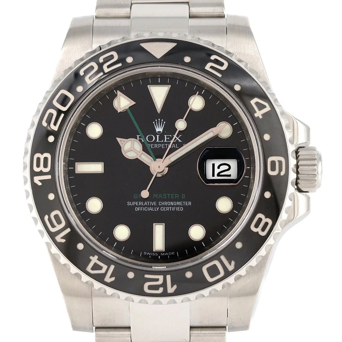 ROLEX GMT-MASTER STAINLESS STEEL MECHANICAL AUTOMATIC WATCH: Rolex GMT-Master Stainless Steel Mechanical Automatic Watch Brand: ROLEX Type: Wrist watch Material: Case: Stainless Steel Breath: Stainless Steel Color: Dial color black Size: Case diameter: Approx.