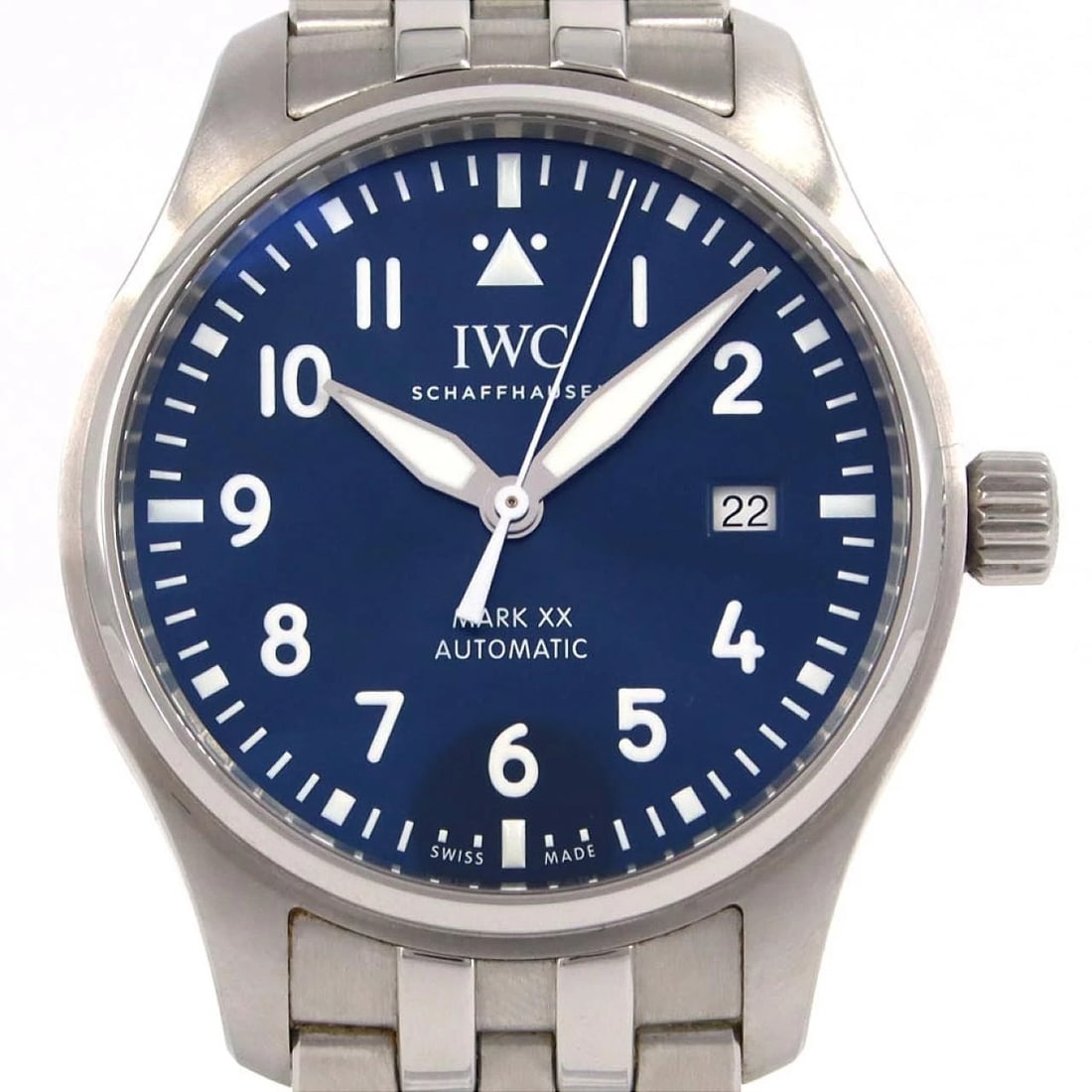 IWC PILOT'S WATCH STAINLESS STEEL MECHANICAL WATCH: IWC Pilot's Watch Stainless Steel Mechanical Watch Brand: IWC Type: Wrist watch Material: Case: Stainless Steel Breath: Stainless Steel Color: Dial color blue Size: Case diameter: Approx. 40 mm Max