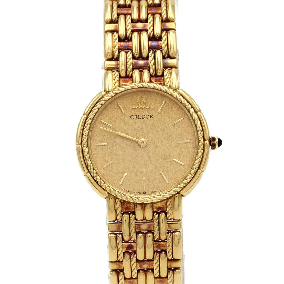 SEIKO CREDOR YG QUARTZ WATCH: Seiko CREDOR YG Quartz Watch Brand: SEIKO Type: Wrist watch Material: Case: Yellow gold Bracelet: Yellow gold Color: Dial color gold Size: Case diameter approx.: 23.5mm mm Max Wrist Circumference