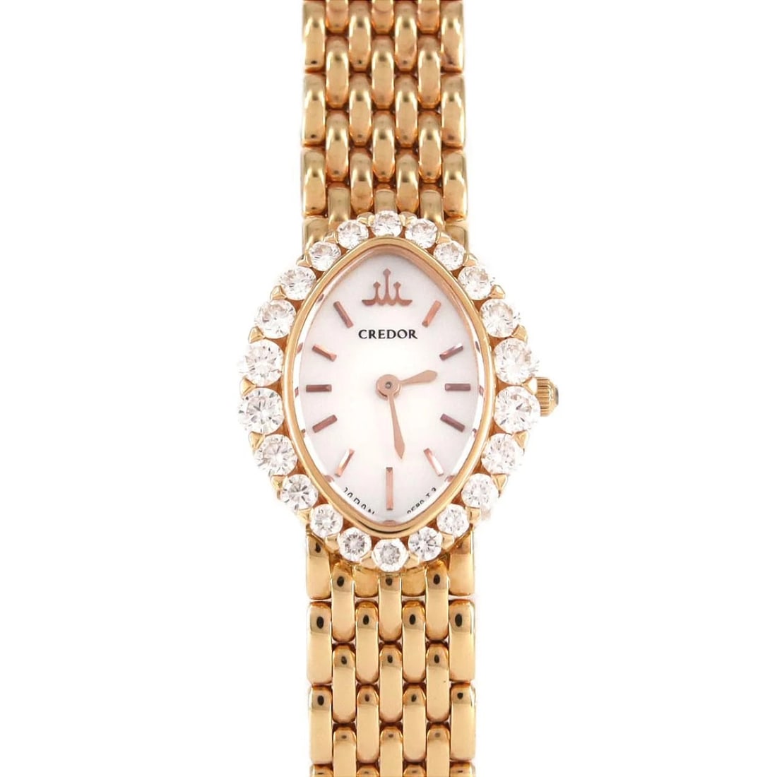 SEIKO CREDOR QUARTZ WATCH: Seiko CREDOR Quartz Watch Brand: SEIKO Type: Wrist watch Material: Case: Pink gold/rose gold Bracelet: Pink gold/rose gold Color: Dial Color: Mother of pearl Size: Case diameter approx.: 18 x 22.5 mm 