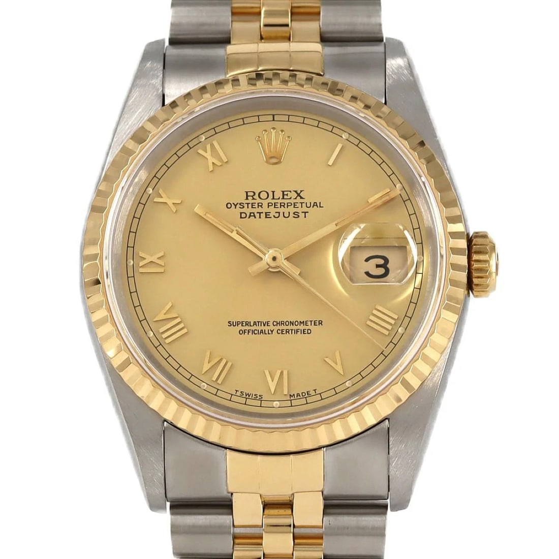 ROLEX DATEJUST SSXYG MECHANICAL AUTOMATIC WATCH: Rolex Datejust SSxYG Mechanical Automatic Watch Brand: ROLEX Type: Wrist watch Material: Case: Stainless steel x yellow gold Bracelet: Stainless steel x yellow gold Color: Dial Color: Gold/Small Roman