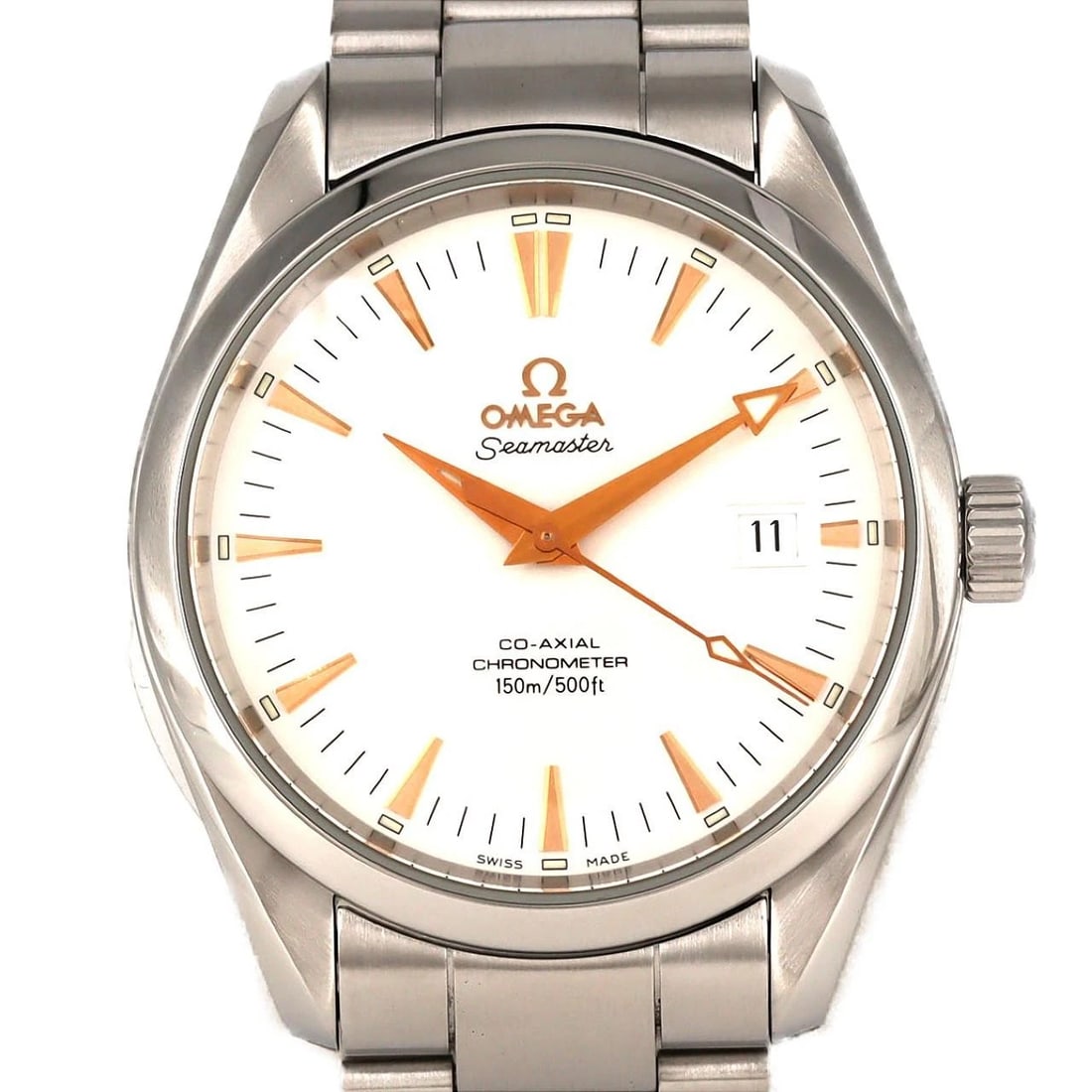 OMEGA SEAMASTER AQUA TERRA STAINLESS STEEL MECHANICAL WATCH: Omega Seamaster Aqua Terra Stainless Steel Mechanical Watch Brand: OMEGA Type: Wrist watch Material: Case: Stainless Steel Breath: Stainless Steel Color: Dial color silver/gold Size: Case diameter: