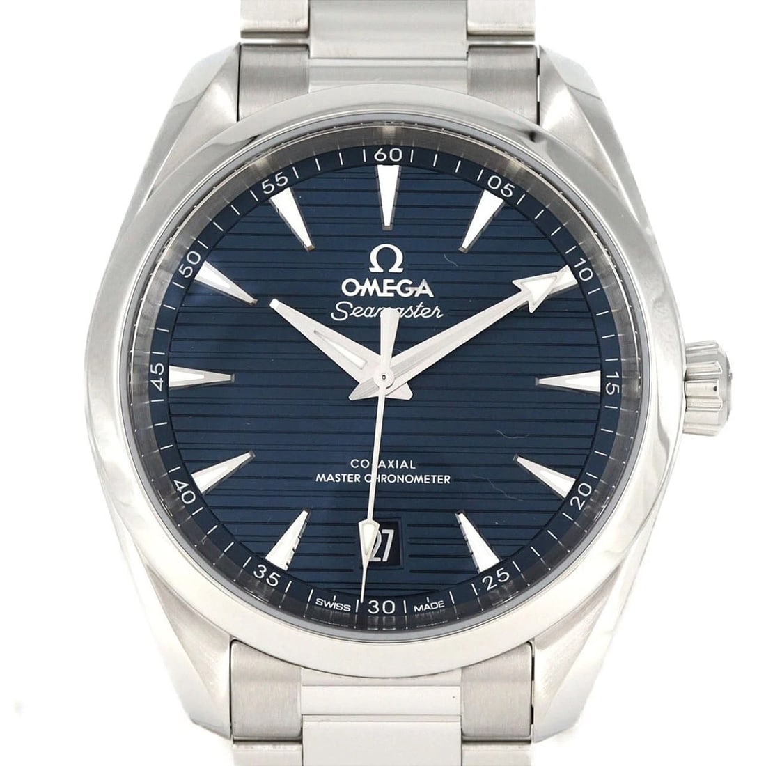 OMEGA SEAMASTER AQUA TERRA STAINLESS STEEL WATCH: Omega Seamaster Aqua Terra Stainless Steel Watch Brand: OMEGA Type: Wrist watch Material: Case: Stainless Steel Breath: Stainless Steel Color: Dial color blue Size: Case diameter: Approx. 38mm Max wri