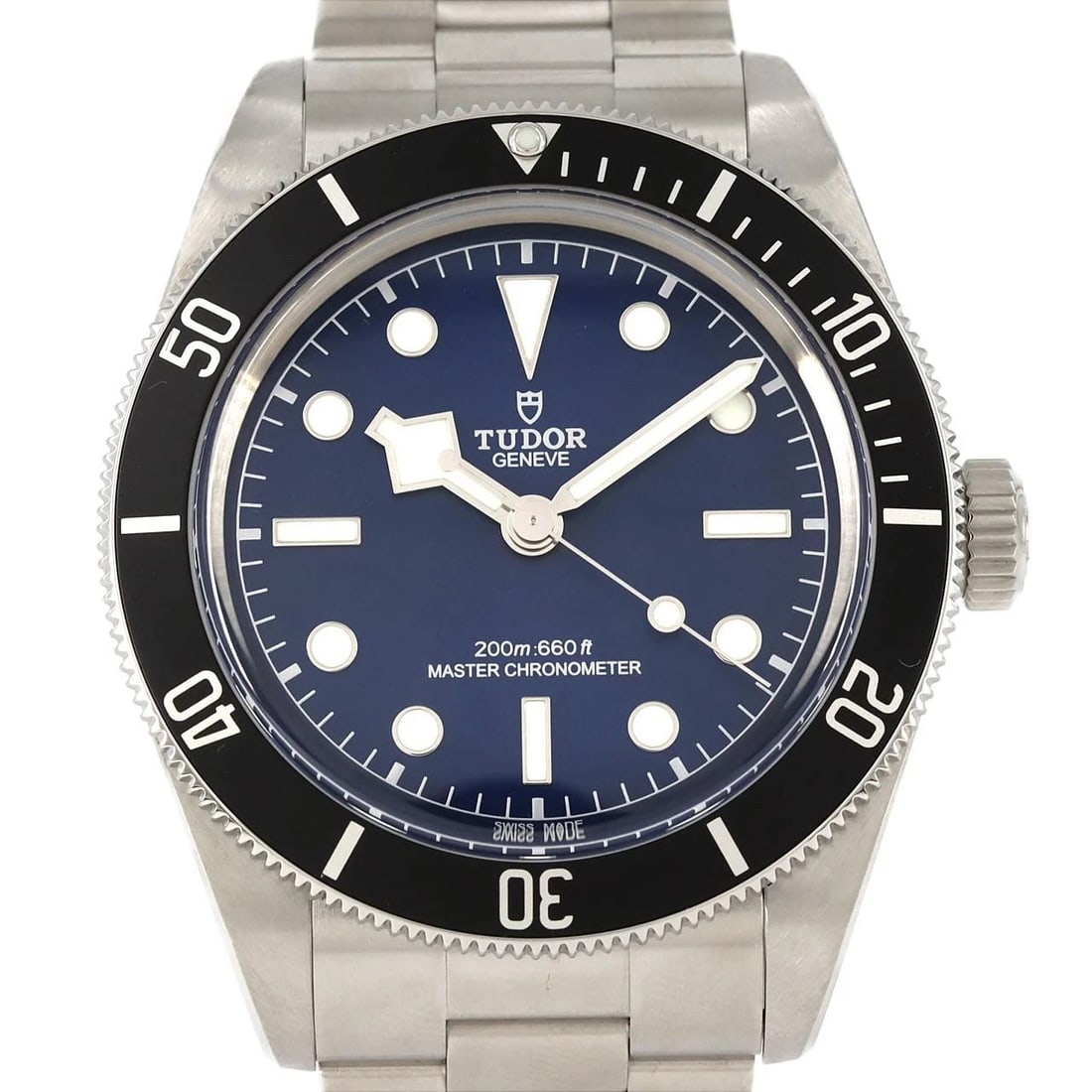 TUDOR BLACK STAINLESS STEEL MECHANICAL WATCH: Tudor Black Stainless Steel Mechanical Watch Brand: Tudor Type: Wrist watch Material: Case: Stainless Steel Breath: Stainless Steel Color: Dial color blue Size: Case diameter: Approx. 43 mm Max wrist