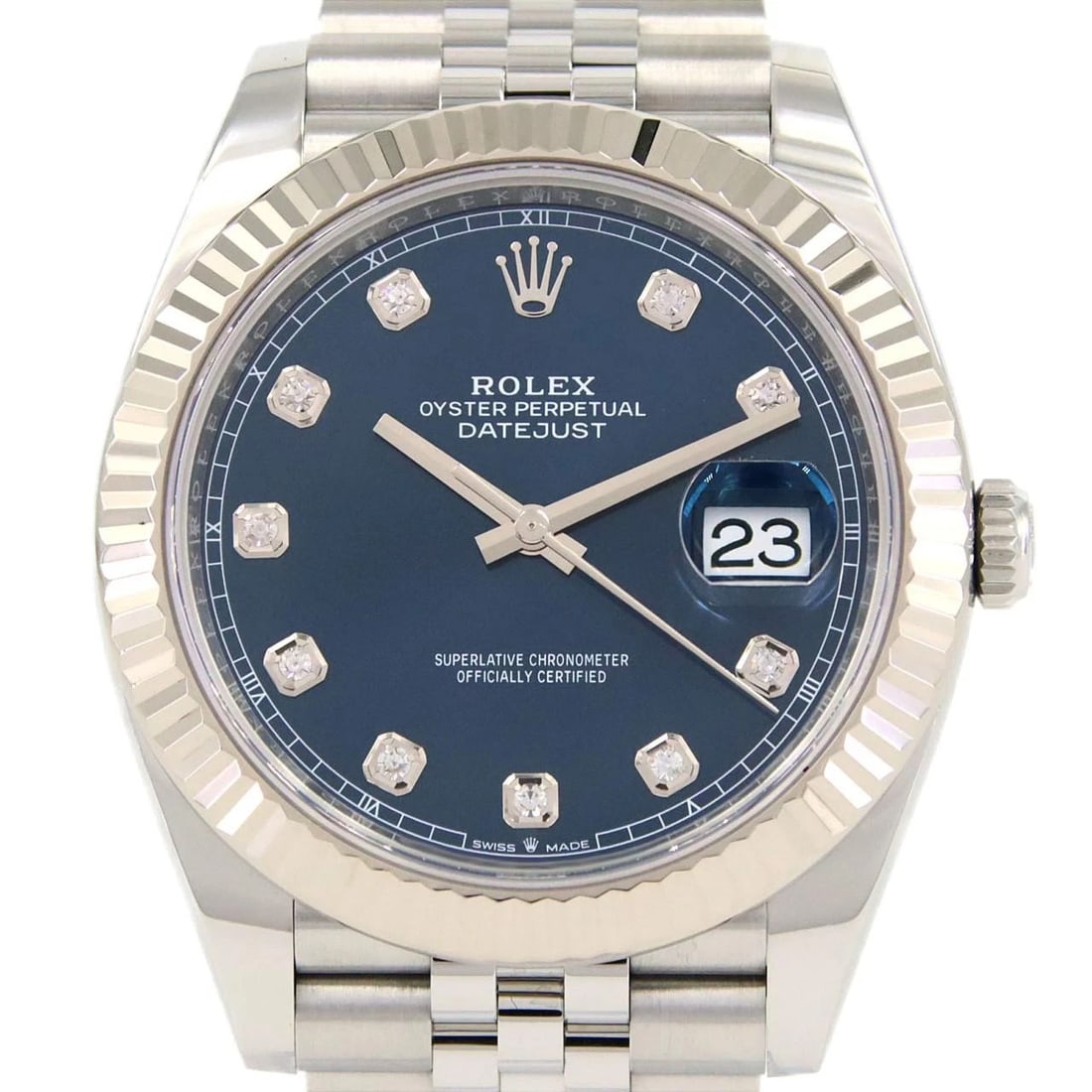 ROLEX DATEJUST MECHANICAL AUTOMATIC WATCH: Rolex Datejust Mechanical Automatic Watch Brand: ROLEX Type: Wrist watch Material: Case: Stainless steel x white gold Bracelet: Stainless steel Color: Dial Color: Bright blue/diamond Size: Case