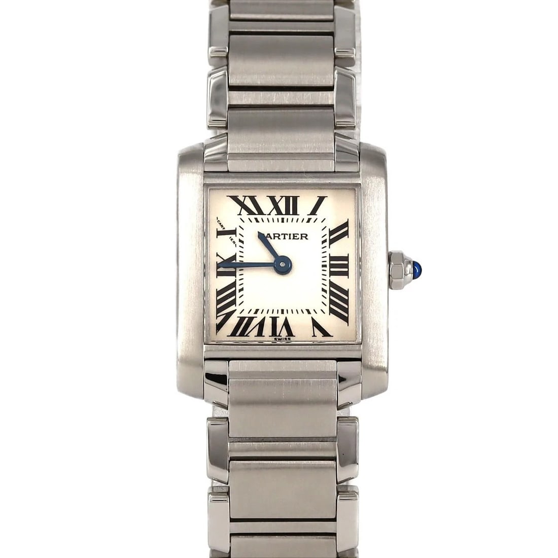 CARTIER TANK FRANÇAISE STAINLESS STEEL QUARTZ WATCH: Cartier Tank Française Stainless Steel Quartz Watch Brand: CARTIER Type: Wrist watch Material: Case: Stainless Steel Breath: Stainless Steel Color: Dial color silver Size: Case diameter: 20x25mm Max 