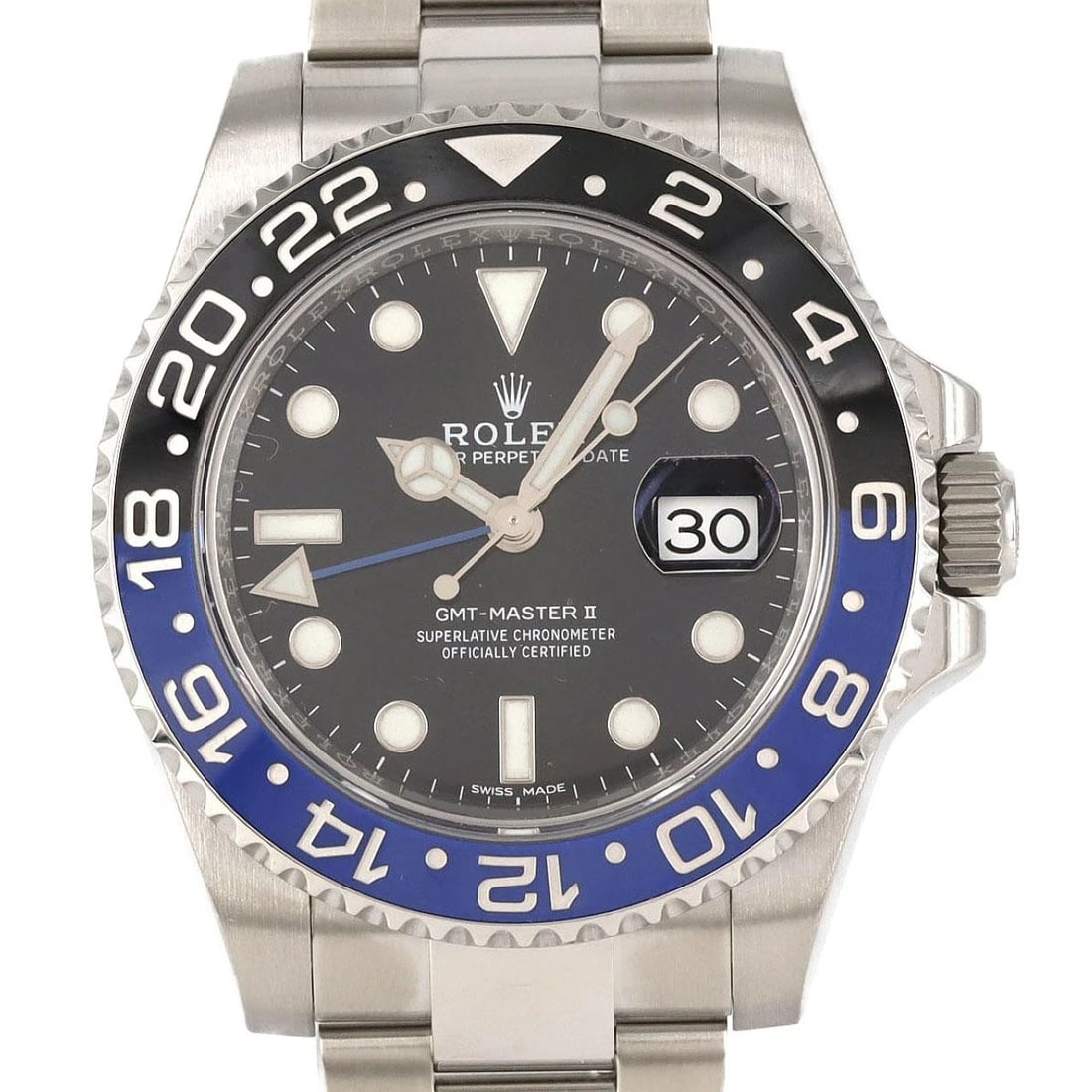 ROLEX GMT-MASTER STAINLESS STEEL MECHANICAL AUTOMATIC WATCH: Rolex GMT-Master Stainless Steel Mechanical Automatic Watch Brand: ROLEX Type: Wrist watch Material: Case: Stainless Steel Breath: Stainless Steel Color: Dial Color: Black x Blue Size: Case diameter: 