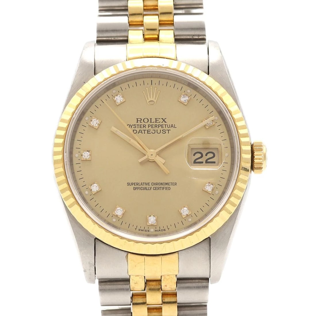 ROLEX DATEJUST SSXYG MECHANICAL WATCH: Rolex Datejust SSxYG Mechanical Watch Brand: ROLEX Type: Wrist watch Material: Case: Stainless steel x yellow gold Bracelet: Stainless steel x yellow gold Color: Dial color gold Size: Case diameter: