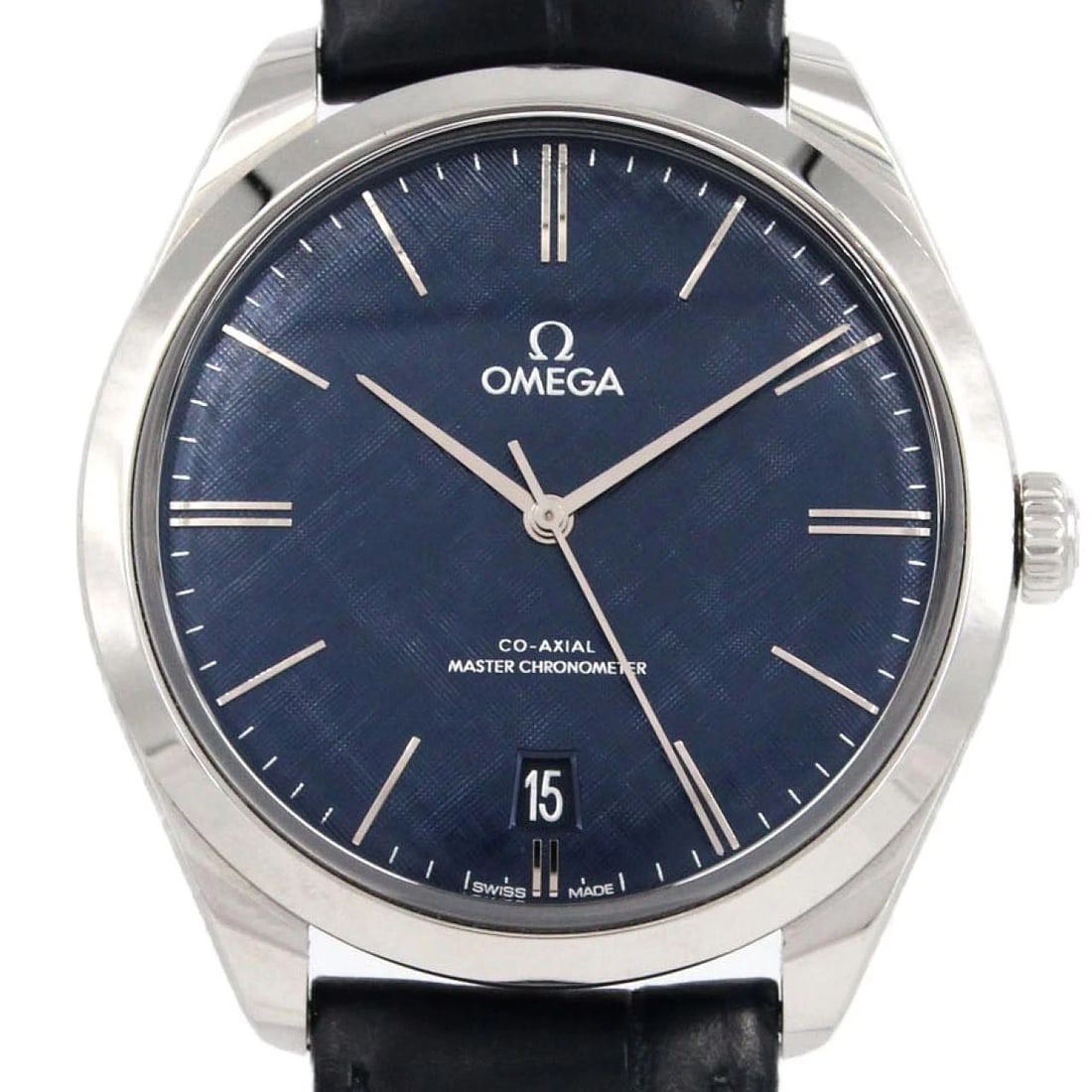 OMEGA DE VILLE TRESOR STAINLESS STEEL MANUAL WATCH: Omega De Ville Tresor Stainless Steel Manual Watch Brand: OMEGA Type: Wrist watch Material: Case: Stainless Steel Bracelet: Strap Color: Dial Color: Blue Band color: Blue Size: Case diameter: Approx.