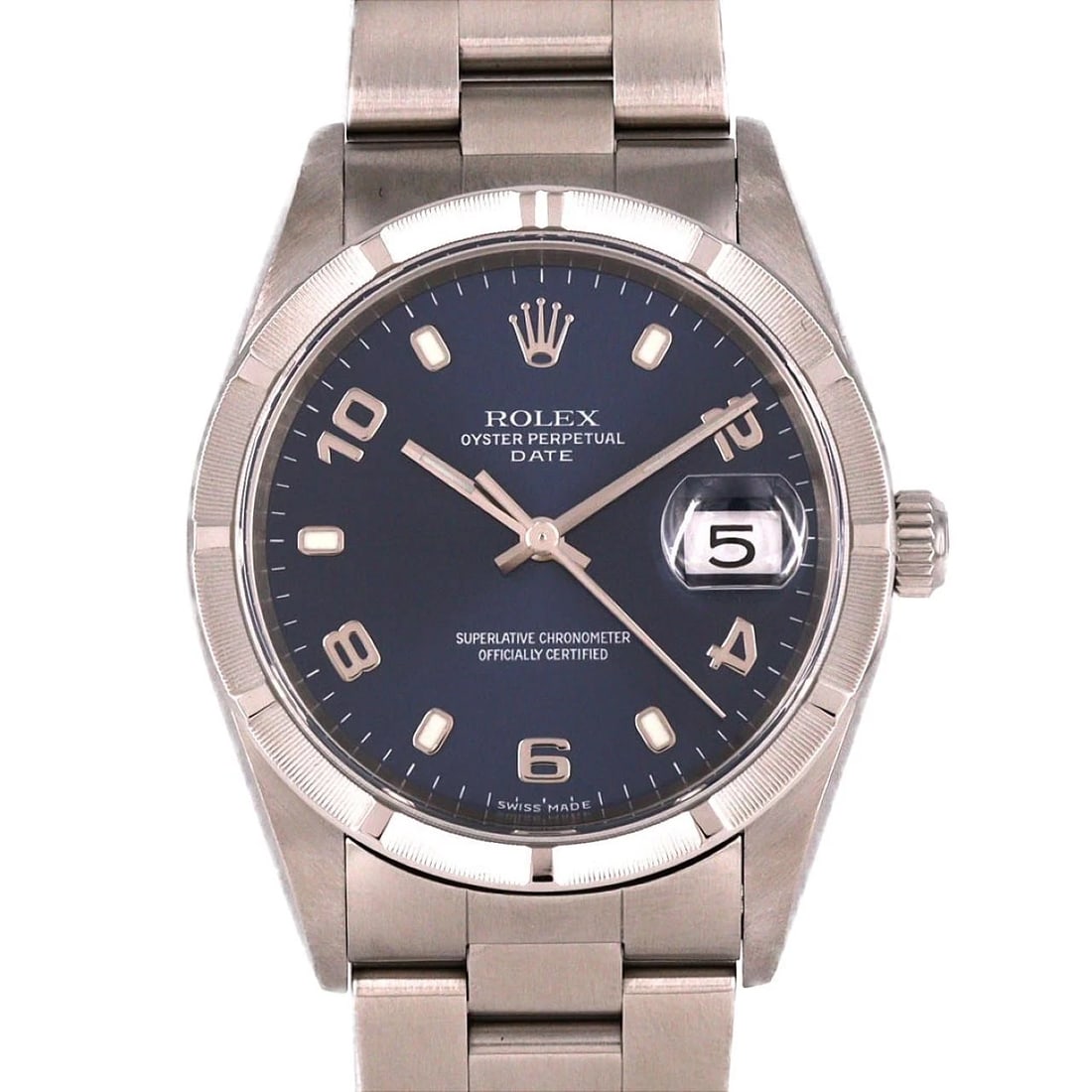 ROLEX OYSTER PERPETUAL DATE STAINLESS STEEL MECHANICAL WATCH: Rolex Oyster Perpetual Date Stainless Steel Mechanical Watch Brand: ROLEX Type: Wrist watch Material: Case: Stainless Steel Breath: Stainless Steel Color: Dial color blue Size: Case diameter: Approx. 
