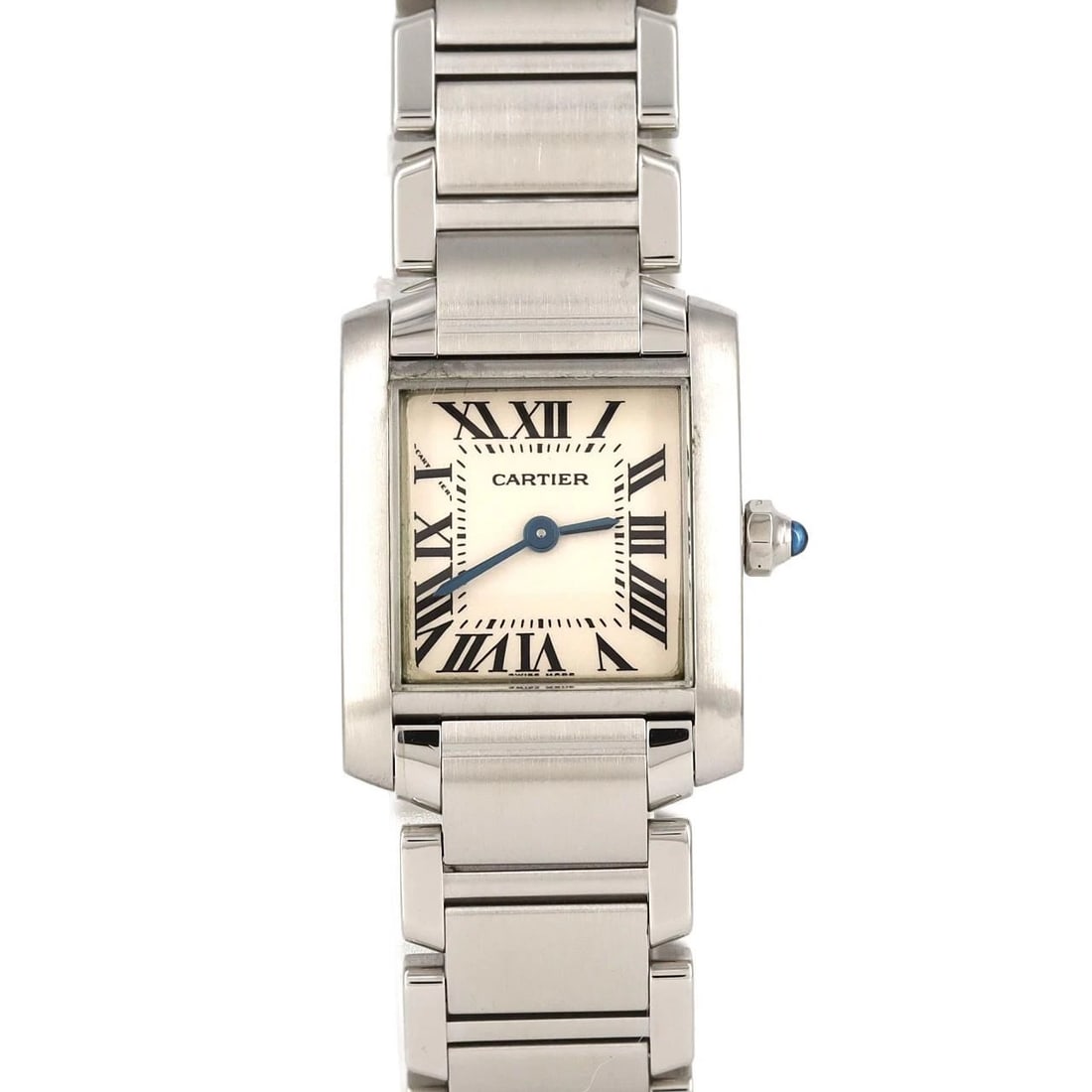 CARTIER TANK FRANÇAISE STAINLESS STEEL QUARTZ WATCH: Cartier Tank Française Stainless Steel Quartz Watch Brand: CARTIER Type: Wrist watch Material: Case: Stainless Steel Breath: Stainless Steel Color: Dial color silver/romen Size: Case diameter: 20x25m