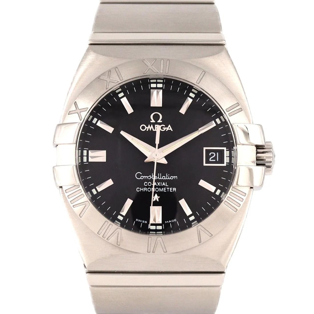 OMEGA CONSTELLATION STAINLESS STEEL MECHANICAL WATCH: Omega Constellation Stainless Steel Mechanical Watch Brand: OMEGA Type: Wrist watch Material: Case: Stainless Steel Breath: Stainless Steel Color: Dial color black Size: Case diameter: Approx. 35 mm