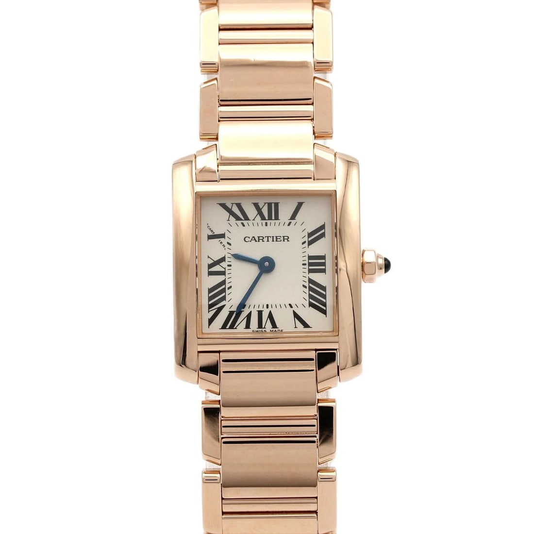 CARTIER TANK FRANÇAISE PG/RG QUARTZ WATCH: Cartier Tank Française PG/RG Quartz Watch Brand: CARTIER Type: Wrist watch Material: Case: Pink gold/rose gold Bracelet: Pink gold/rose gold Color: Dial Color: Silver/Roman Size: Case diameter: 20x25