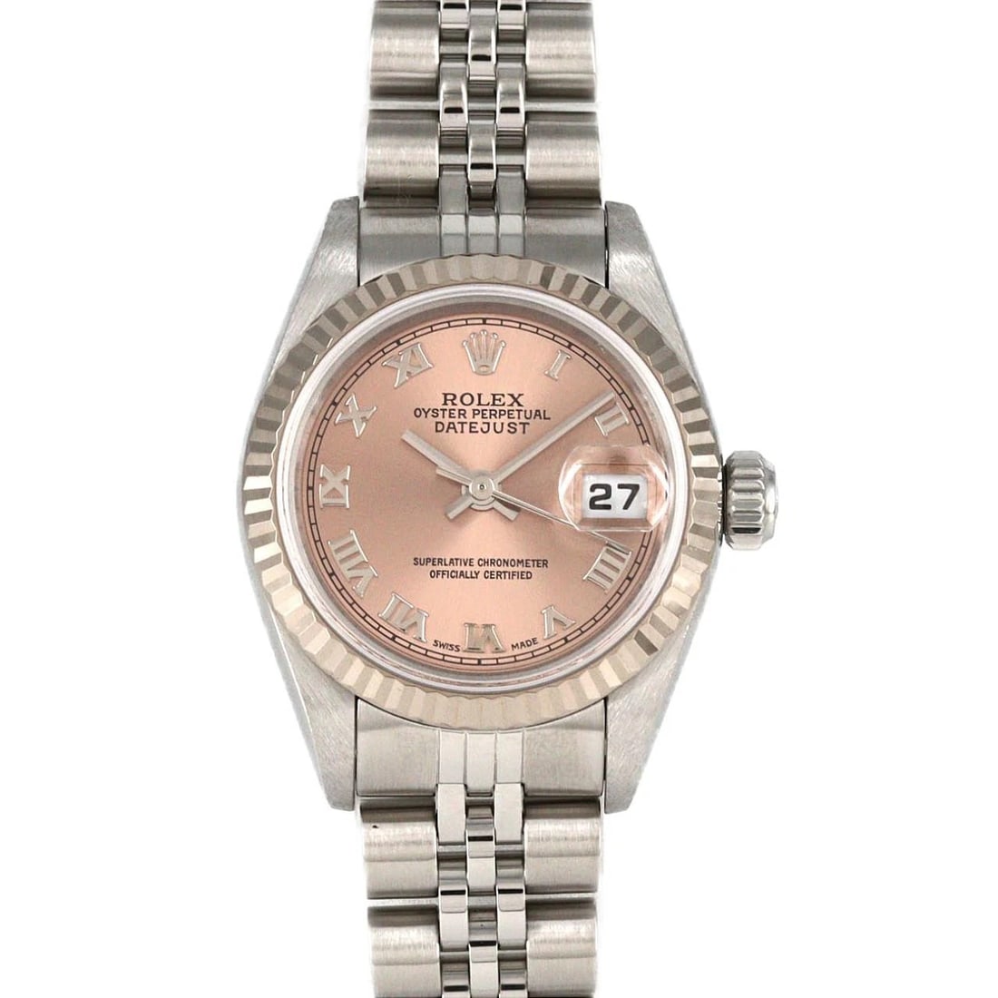 ROLEX DATEJUST MECHANICAL AUTOMATIC WATCH: Rolex Datejust Mechanical Automatic Watch Brand: ROLEX Type: Wrist watch Material: Case: Stainless steel x white gold Bracelet: Stainless steel Color: Dial color pink Size: Case diameter: Approx.