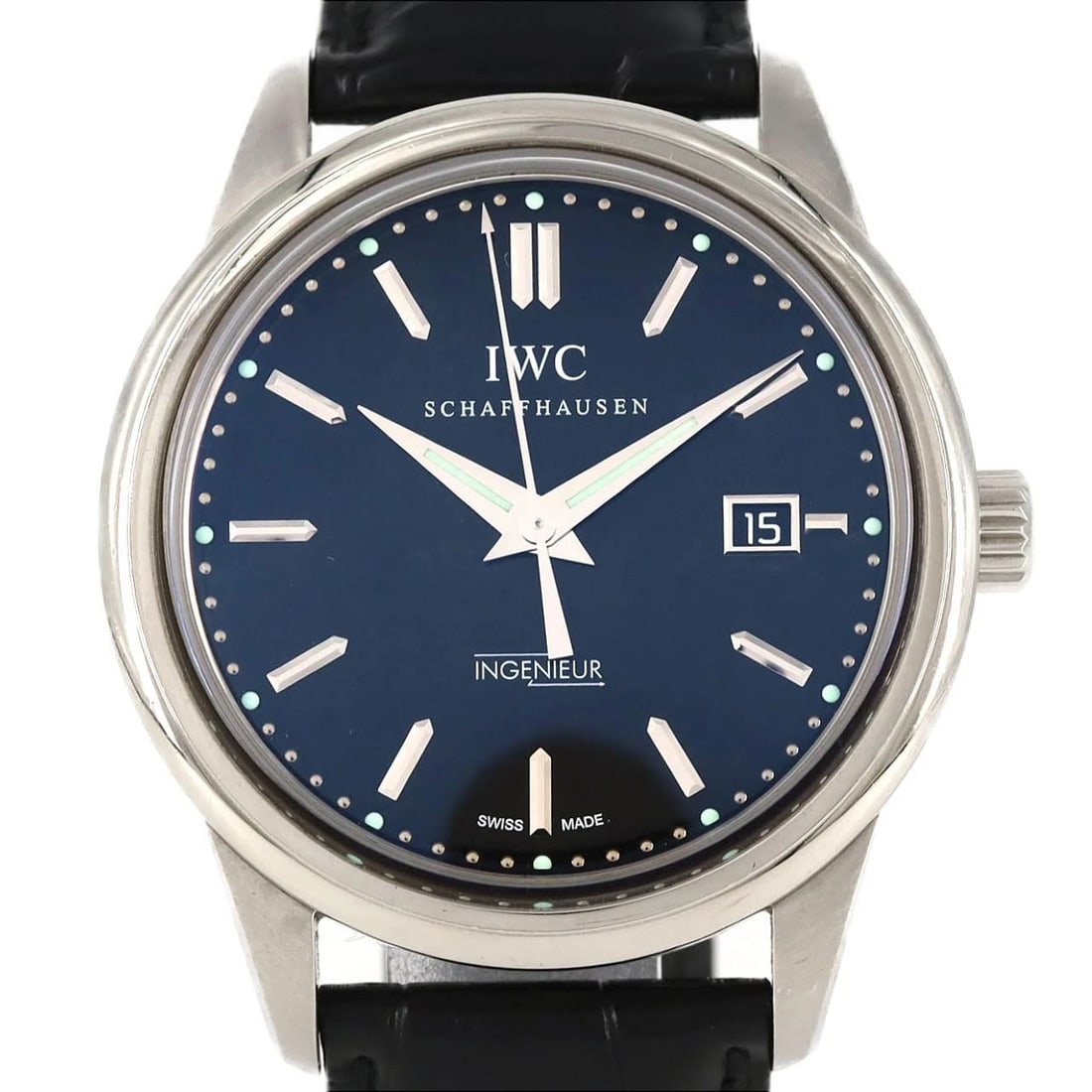 IWC INGENIEUR STAINLESS WATCH: IWC Ingenieur Stainless Watch Brand: IWC Type: Wrist watch Material: Case: Stainless Steel Breath: Stainless Steel Color: Dial color green Size: Case diameter: Approx. 44 mm Max wrist circumference: