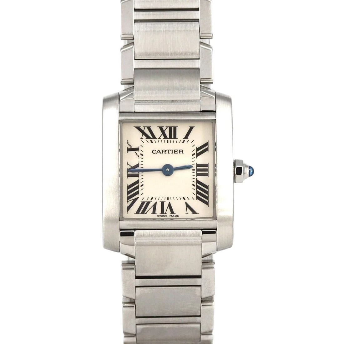 CARTIER TANK FRANÇAISE STAINLESS STEEL QUARTZ WATCH: Cartier Tank Française Stainless Steel Quartz Watch Brand: CARTIER Type: Wrist watch Material: Case: Stainless Steel Breath: Stainless Steel Color: Dial color silver Size: Case diameter: 20x25mm Max 