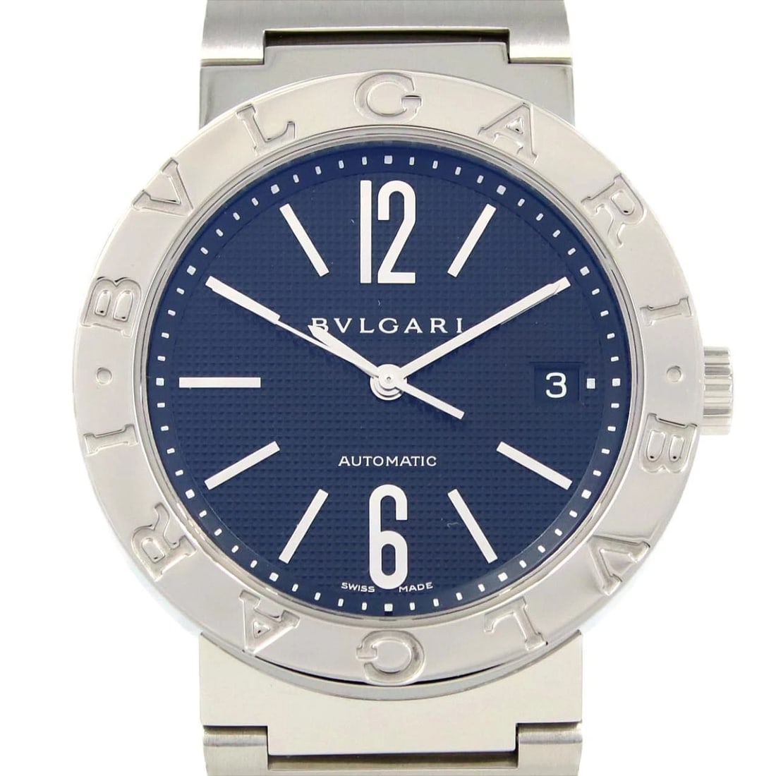 BVLGARI STAINLESS STEEL WATCH: Bvlgari Stainless Steel Watch Brand: BVLGARI Type: Wrist watch Material: Case: Stainless Steel Breath: Stainless Steel Color: Dial color black Size: Case diameter: Approx. 38mm Max wrist