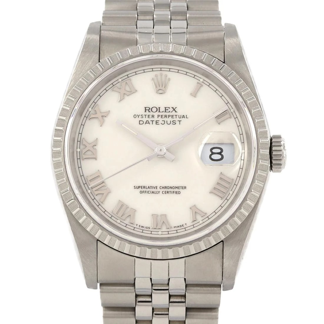 ROLEX DATEJUST STAINLESS STEEL MECHANICAL AUTOMATIC WATCH: Rolex Datejust Stainless Steel Mechanical Automatic Watch Brand: ROLEX Type: Wrist watch Material: Case: Stainless Steel Breath: Stainless Steel Color: Dial color ivory Size: Case diameter: Approx. 36