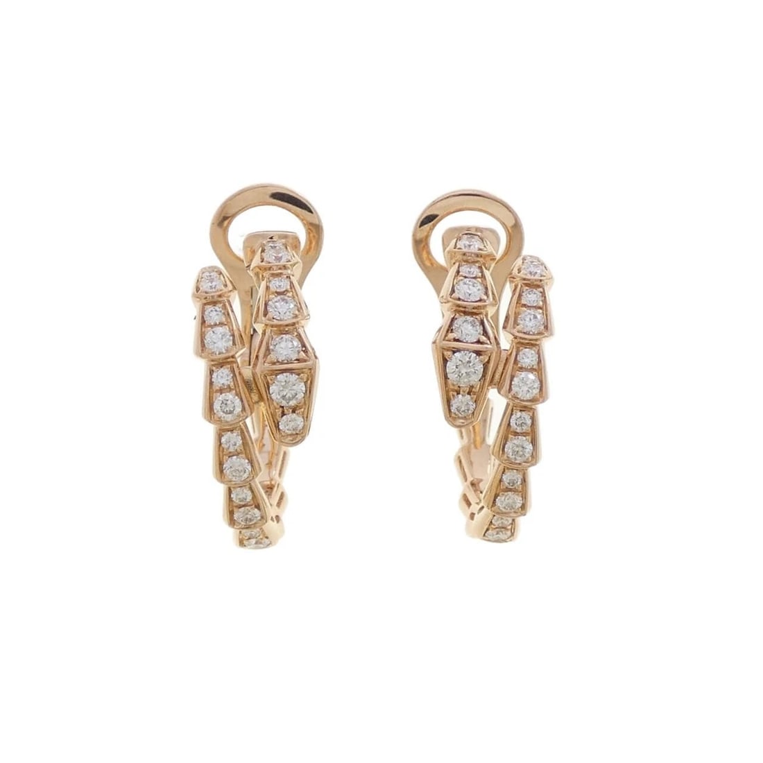 BVLGARI SERPENTI VIPER PIERCE: Bvlgari Serpenti Viper Pierce Brand: BVLGARI Type: Bvlgari Pierce/Earring Material: 750 Pink Gold, Color: Pink Gold Size: Actual Size Approx. height x width: 20.9mm x 7.5mm Accessories: None <
