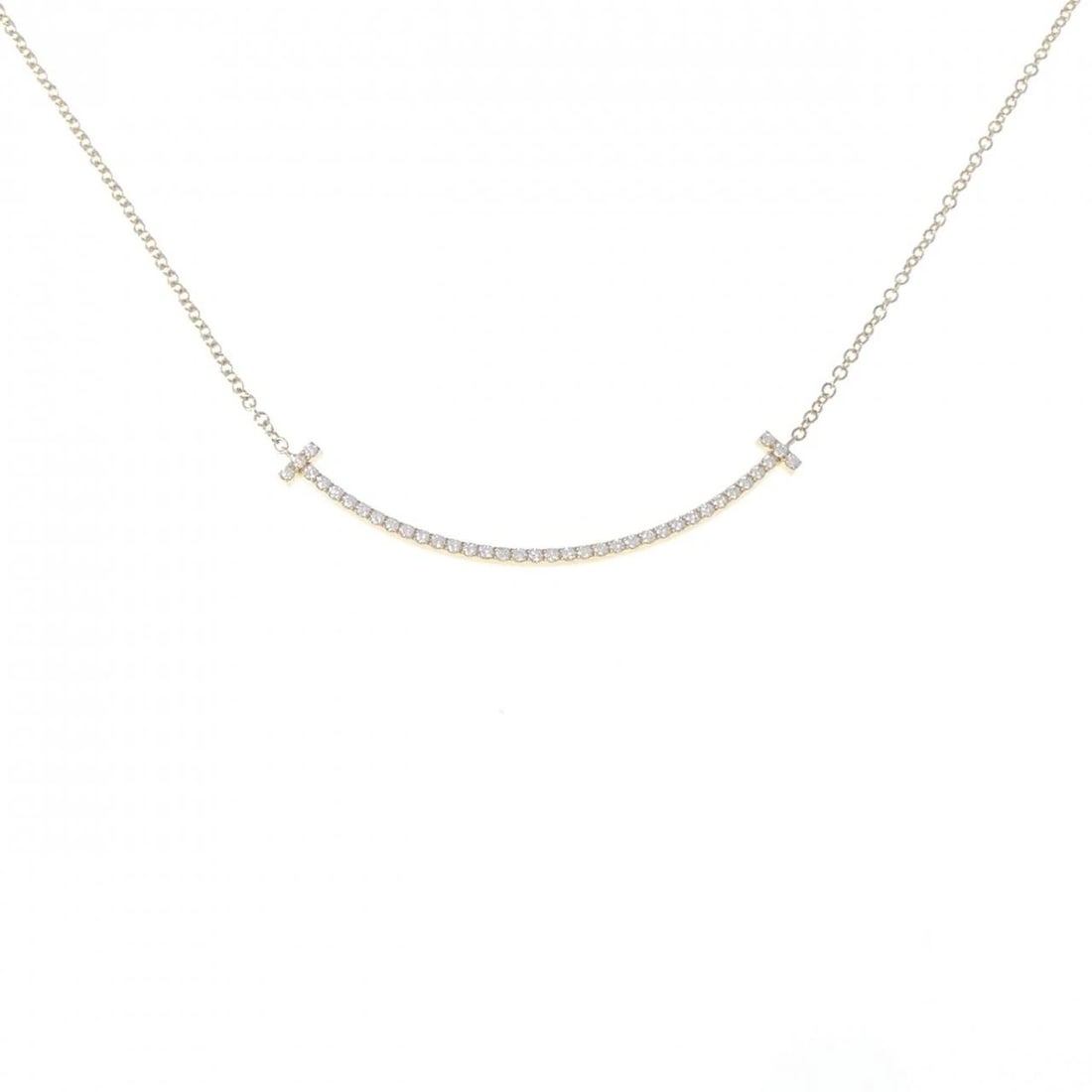 TIFFANY&CO. T SMILE SMALL NECKLACE: TIFFANY&Co. T Smile Small Necklace Brand: TIFFANY&Co. Type: TIFFANY&Co. Necklace Material: 750 Yellow Gold, Main Stone/Creation Natural Color: Yellow Gold Size: Actual Size Pendant length approx. x wi