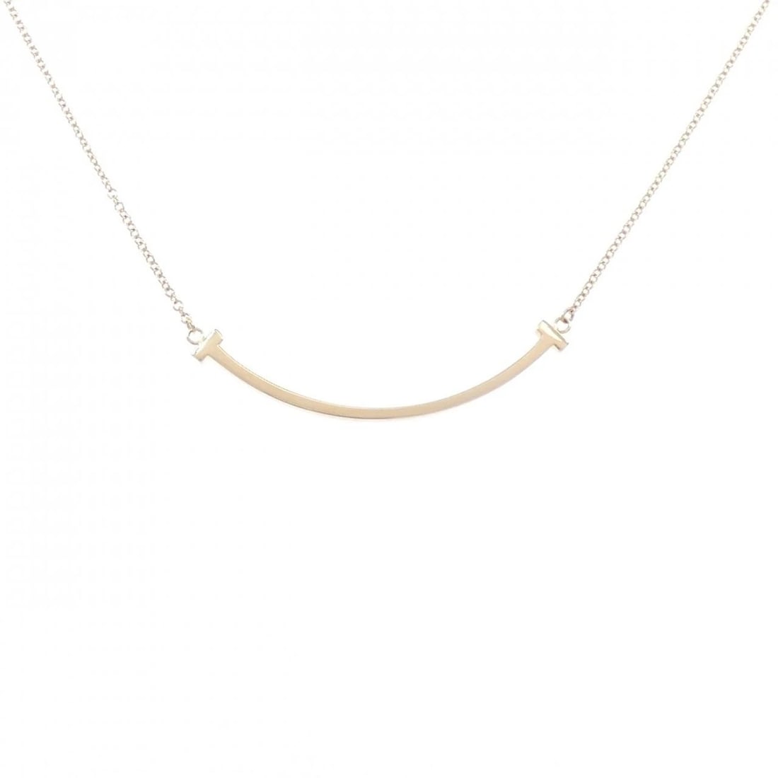 TIFFANY&CO. T SMILE SMALL NECKLACE: TIFFANY&Co. T Smile Small Necklace Brand: TIFFANY&Co. Type: TIFFANY&Co. Necklace Material: 750 Pink Gold , Main Stone/Creation Natural Color: Pink Gold Size: Actual Size Pendant length approx. x