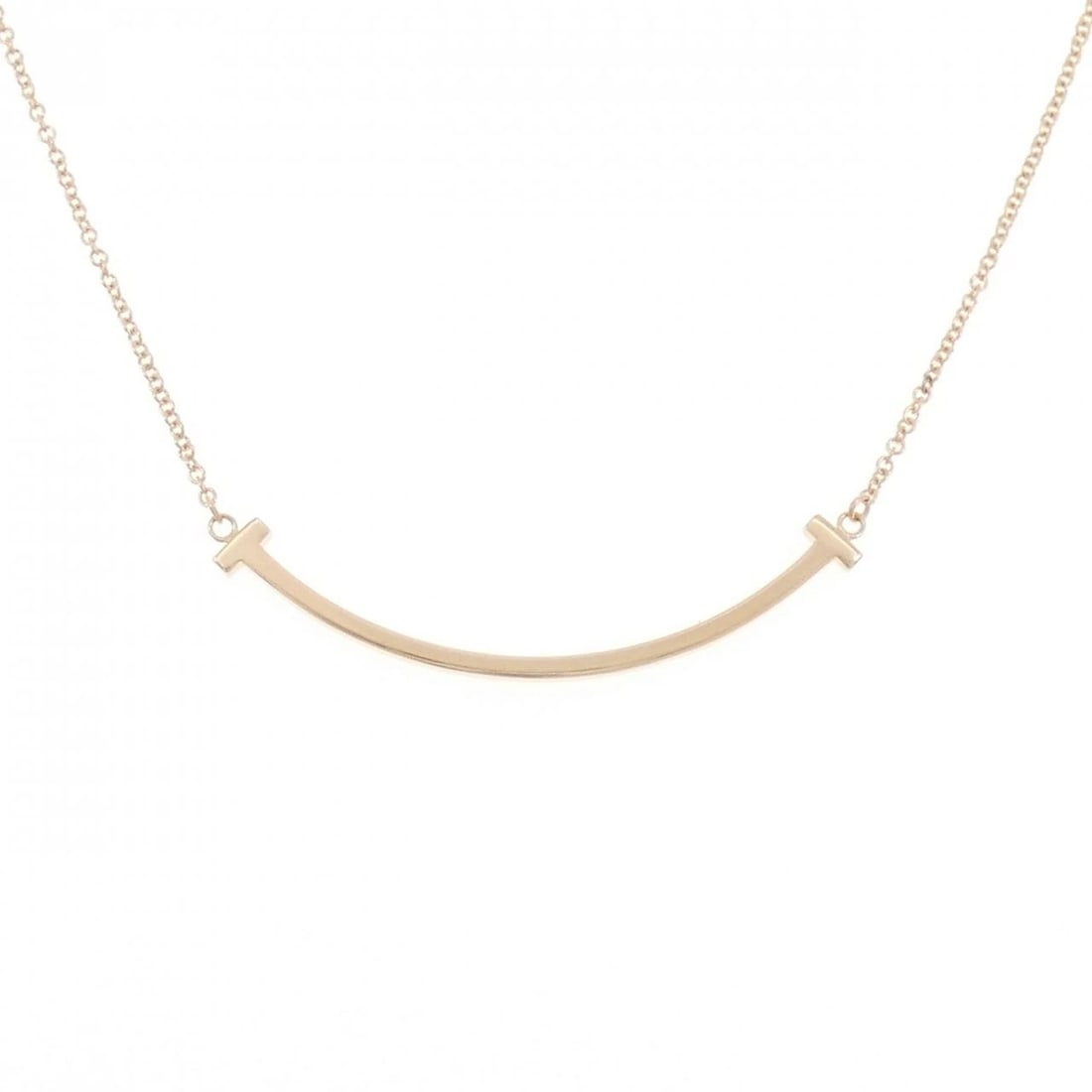 TIFFANY&CO. T SMILE SMALL NECKLACE: TIFFANY&Co. T Smile Small Necklace Brand: TIFFANY&Co. Type: TIFFANY&Co. Necklace Material: 750 Pink Gold , Color: Pink Gold Size: Actual Size Pendant length approx. x width approx.: 3.6mmx36.8mm