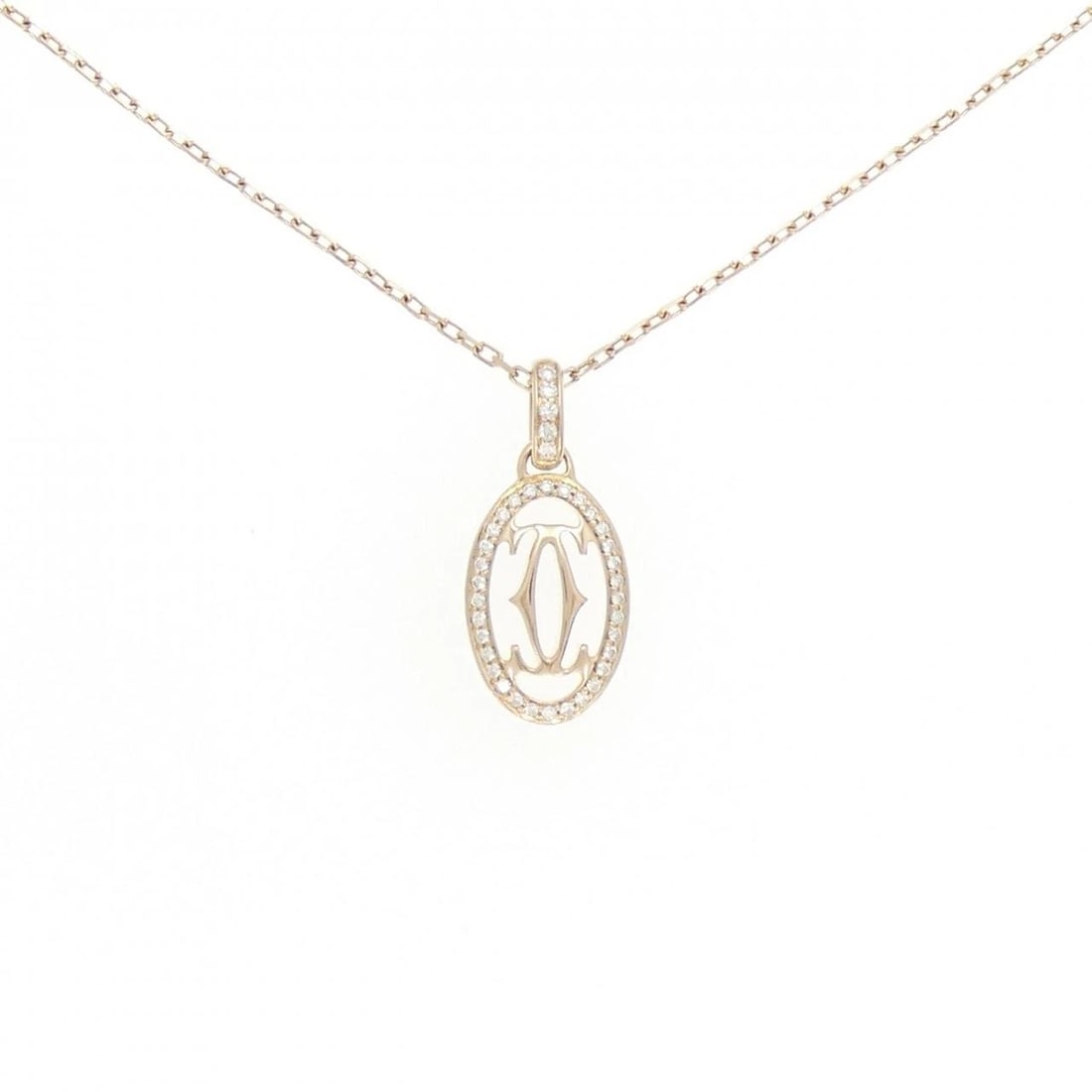 CARTIER LOGO NECKLACE: Cartier logo necklace Brand: CARTIER Type: Cartier Necklace Material: 750 Pink Gold , Main Stone/Creation Natural Color: Pink Gold Size: Actual Size Pendant length approx. x width approx.: 22.5mmx10.2