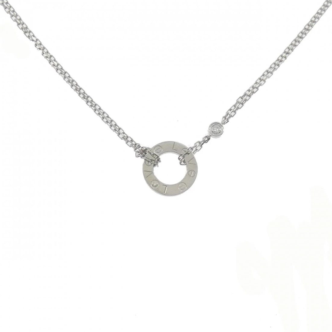 CARTIER LOVE NECKLACE: Cartier Love Necklace Brand: CARTIER Type: Cartier Necklace Material: 750 White Gold, Main Stone/Creation Natural Color: White Gold Size: Actual Size Diameteraround: 12.9mm Chain maximum width
