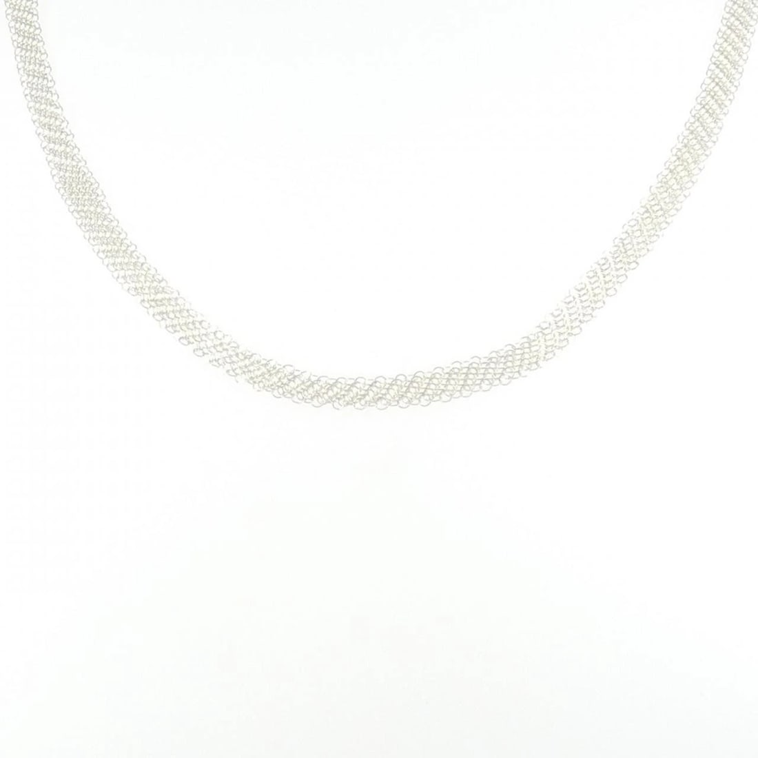 TIFFANY&CO. MESH NECKLACE: TIFFANY&Co. Mesh Necklace Brand: TIFFANY&Co. Type: TIFFANY&Co. Necklace Material: 925Silver, Color: Silver Size: Actual Size Chain maximum width approx.: 5.3mm Size 76cm Accessories: None Accessories