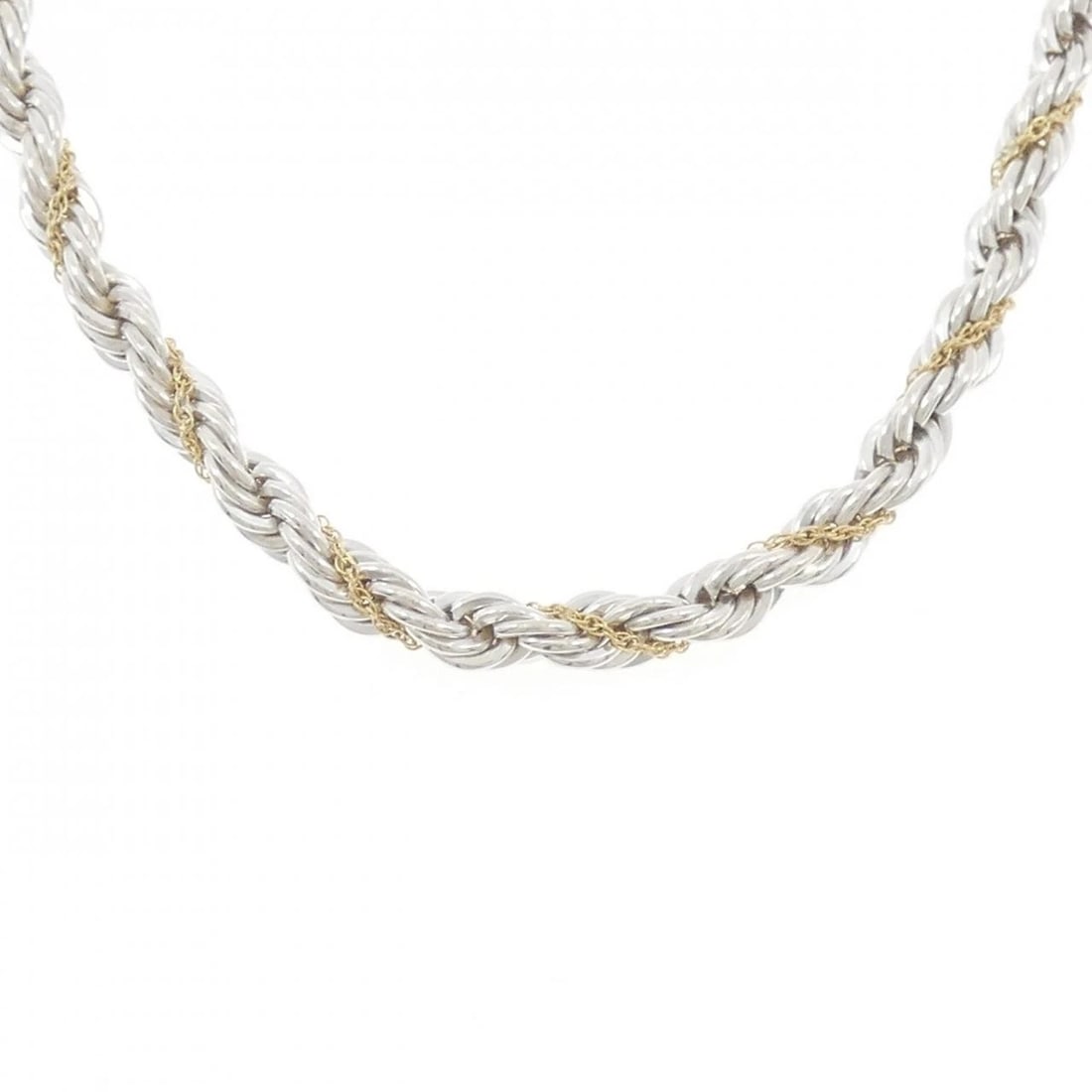 TIFFANY & CO. 925/750YG NECKLACE: TIFFANY & Co. 925/750YG Necklace Brand: TIFFANY&Co. Type: TIFFANY&Co. Necklace Material: 925Silver750Yellow Gold, Color: Size: Actual Size Chain maximum width approx.: 4.7mmSize 61cm Accessories: