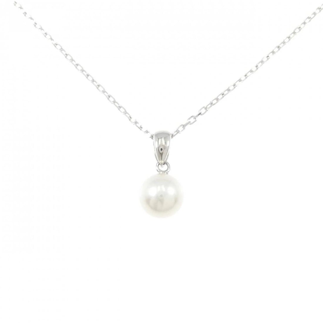MIKIMOTO AKOYA PEARL NECKLACE: Mikimoto Akoya Pearl Necklace Brand: MIKIMOTO Type: Mikimoto Necklace Material: 750 White Gold, Main Stone/Creation Akoya Pearl 0.3 Color: White Gold Size: Actual Size Pendant length approx. x width