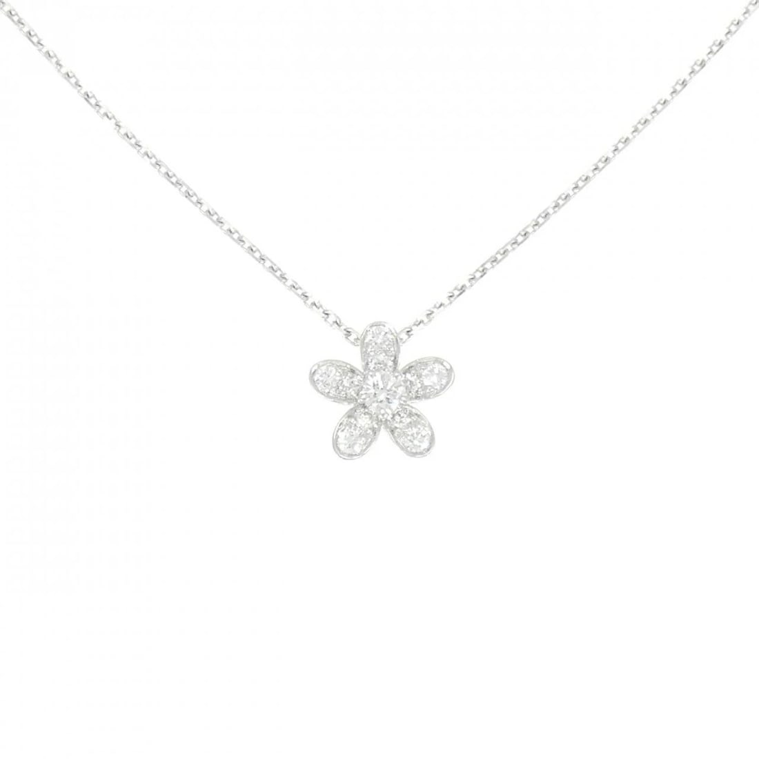 VAN CLEEF & ARPELS SOCRATES NECKLACE: Van Cleef & Arpels Socrates Necklace Brand: Van Cleef & Arpels Type: Van Cleef & Arpels Necklace Material: 750 White Gold, Main Stone/Creation Natural Color: White Gold Size: Actual Size Pendant lengt