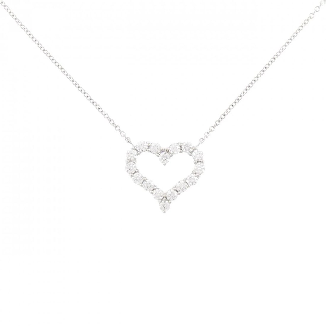 TIFFANY&CO. SENTIMENTAL HEART SMALL NECKLACE: TIFFANY&Co. Sentimental Heart Small Necklace Brand: TIFFANY&Co. Type: TIFFANY&Co. Necklace Material: Platinum950, Main Stone/Creation Natural Color: Platinum Size: Actual Size Pendant length approx. x