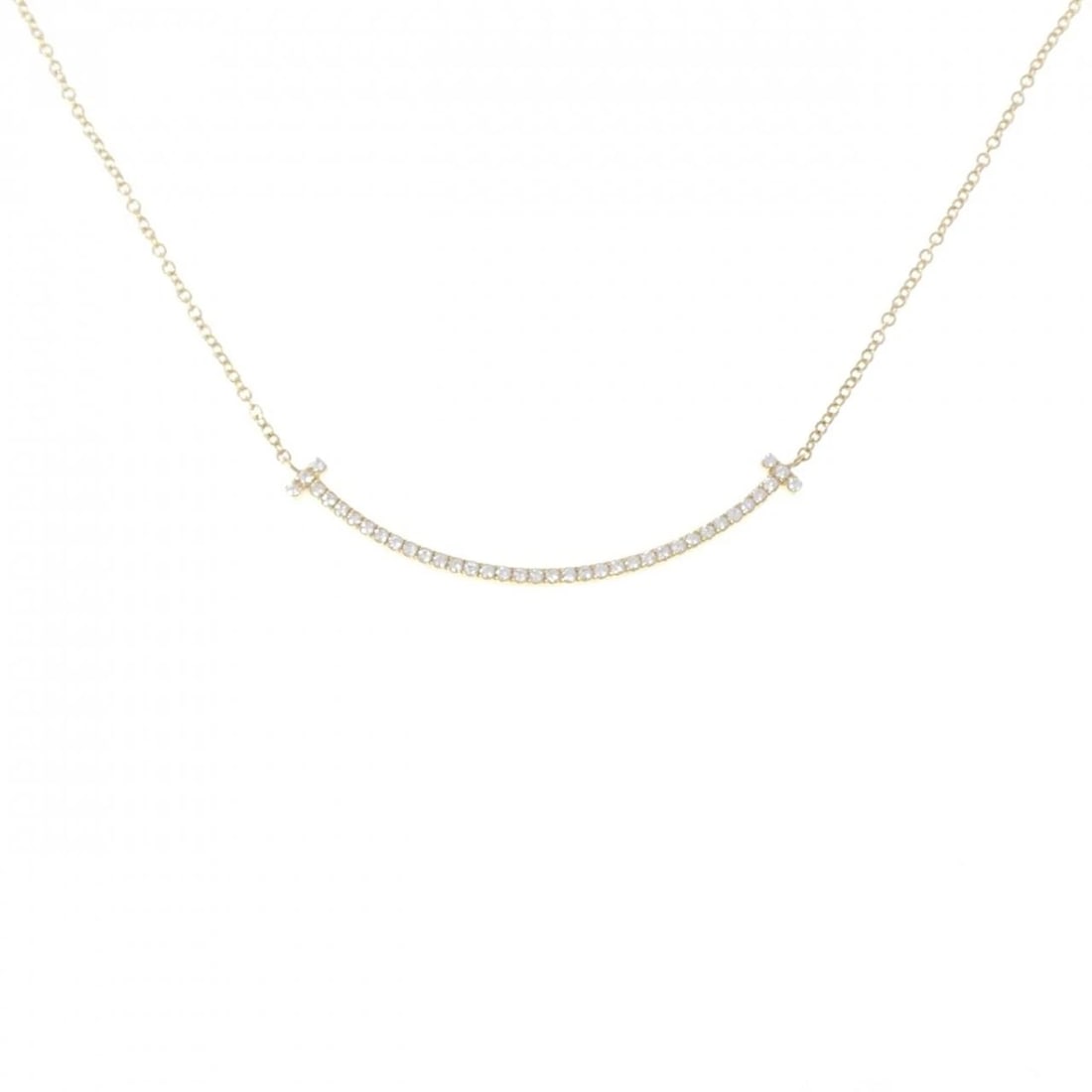 TIFFANY&CO. T SMILE SMALL NECKLACE: TIFFANY&Co. T Smile Small Necklace Brand: TIFFANY&Co. Type: TIFFANY&Co. Necklace Material: 750 Yellow Gold, Main Stone/Creation Natural Color: Yellow Gold Size: Actual Size Pendant length approx. x wi