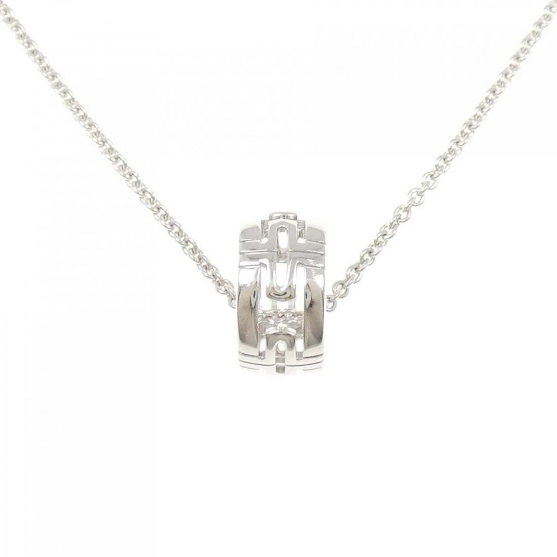 BVLGARI PARENTESI NECKLACE: Bvlgari Parentesi Necklace Brand: BVLGARI Type: Bulgari Necklace Material: 750 White Gold, Color: White Gold Size: Actual Size Pendant length approx. x width approx.: 14.9mmx7.7mm Chain maximum width 