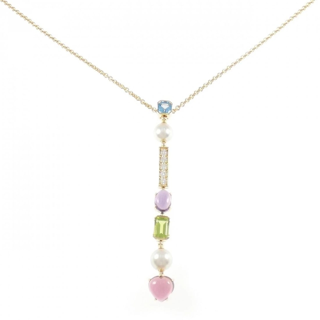 BVLGARI ALLEGRA NECKLACE: Bvlgari Allegra Necklace Brand: BVLGARI Type: Bulgari Necklace Material: 750 Yellow Gold, Main Stone/Creation Akoya PearlSecondary Stone Diamond/Topaz/Amethyst/Peridot/Tourmaline Color: Yellow Gold Si