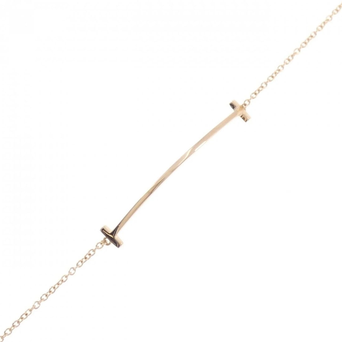 TIFFANY & CO. T SMILE BRACELET: TIFFANY & Co. T Smile Bracelet Brand: TIFFANY&Co. Type: TIFFANY & Co. Bracelet Material: 750 Pink Gold , Color: Pink Gold Size: Actual Size Max width approx: 5.6mmsize 16.5cm Accessories: None