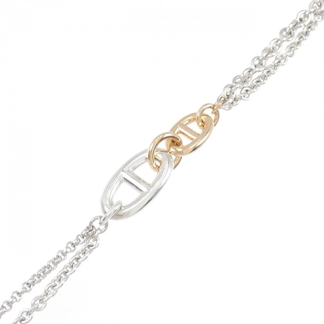HERMES NEW FARANDOLE BRACELET: Hermes New Farandole Bracelet Brand: HERMES Type: Hermes Bracelet Material: 925Silver/750Pink Gold, Color: Silver Pink Gold Size: Actual Size Max width approx.: 11.1mmSize 17.5cm Accessories: None